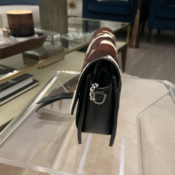 Reiss Calfskin Leather and Animal Print Crossbody Bag - Picture 2 of 6